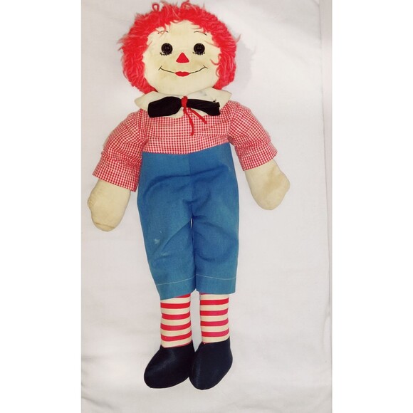 Vintage Handmade Raggedy Ann and Andy Dolls 20 Inches Pre-Owned - Picture 6 of 16